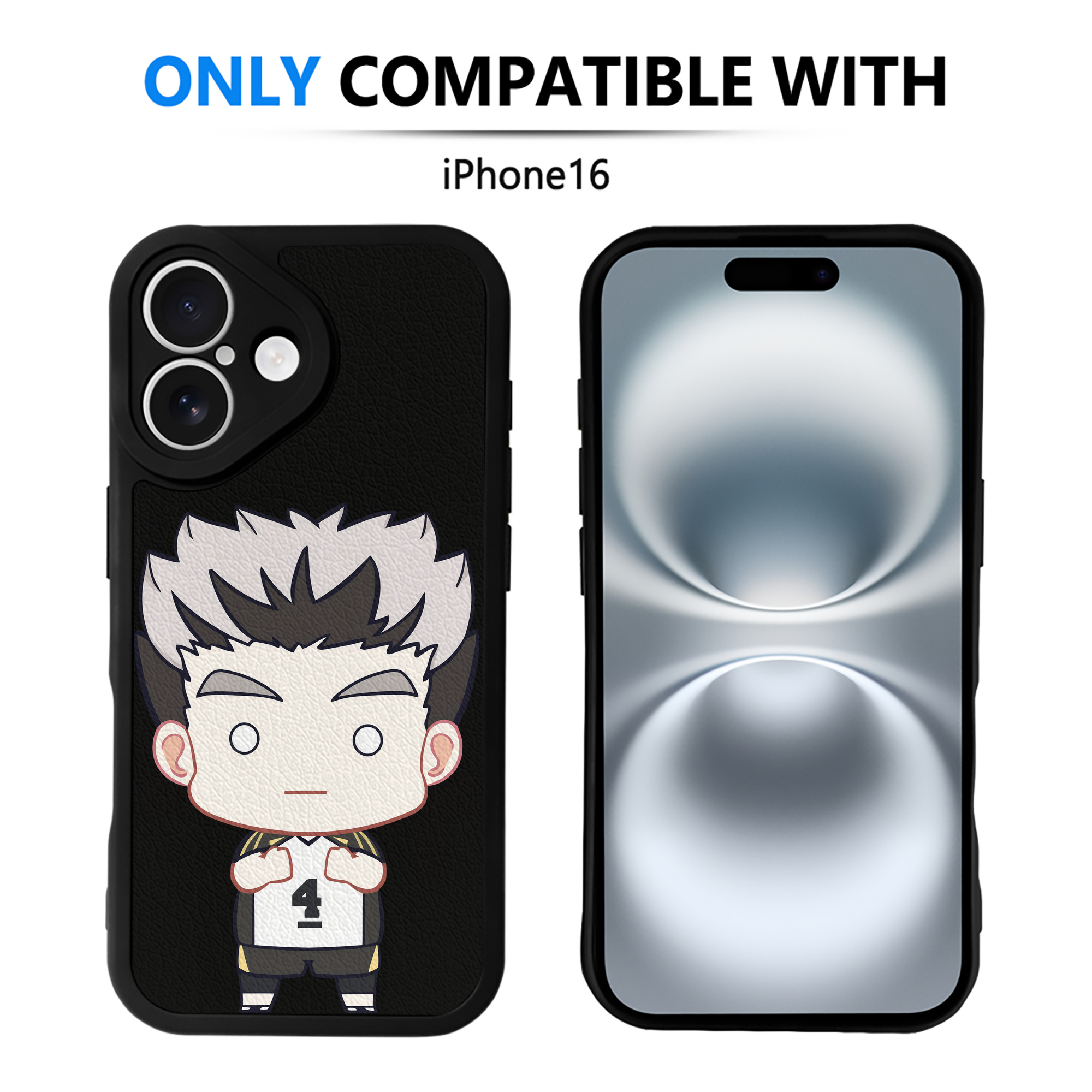 （画像用） ハイキュー!! Haikyu!! 【iPhone 16シリーズ対応】シリコンスマホケース（レザー調） 材質：シリコン